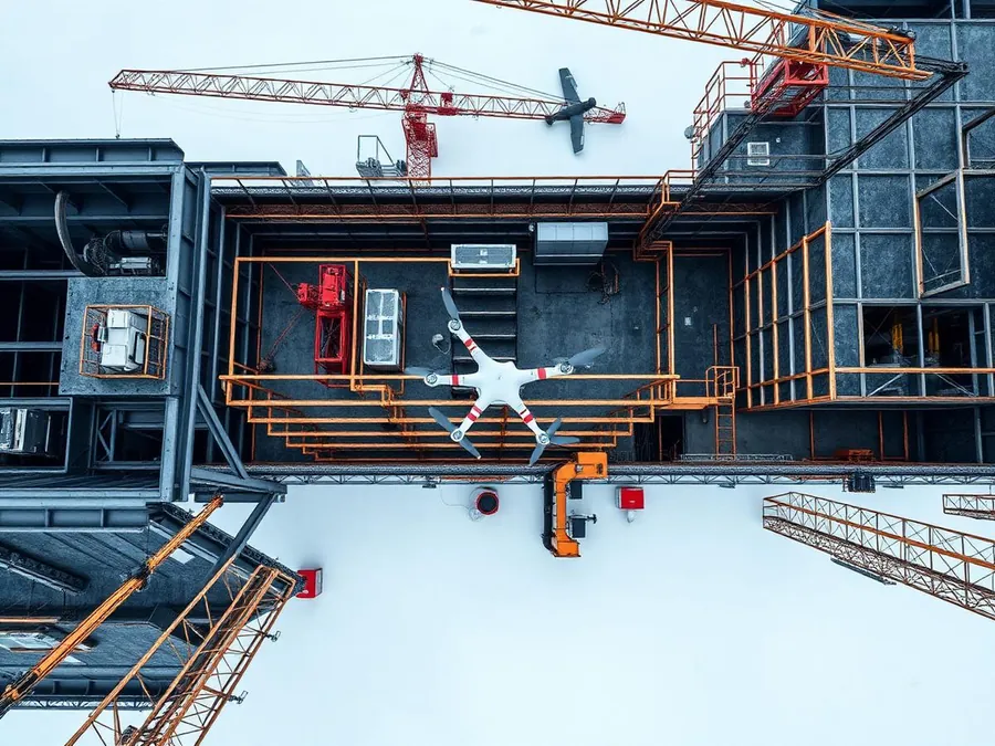 Top-down aerial documentation of an active construction site